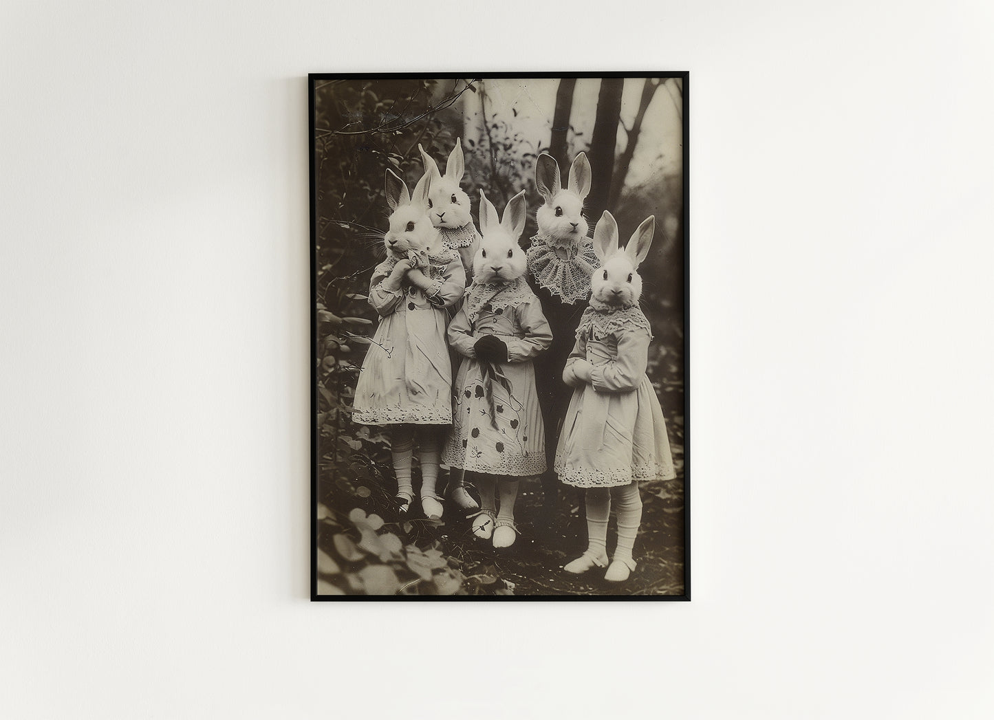 Rabbit Cult in the Forest, Creepy Vintage photography, Art Poster Print, Dark Academia, Dark Witchcraft Occult Poster, Gothic Home Decor