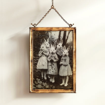 Rabbit Cult in the Forest, Creepy Vintage photography, Art Poster Print, Dark Academia, Dark Witchcraft Occult Poster, Gothic Home Decor