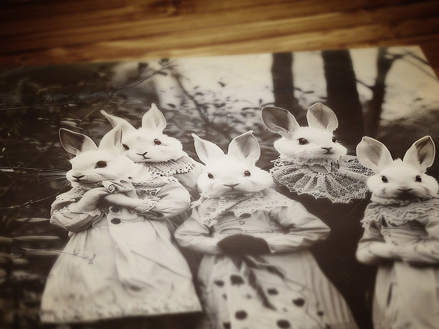 Rabbit Cult in the Forest, Creepy Vintage photography, Art Poster Print, Dark Academia, Dark Witchcraft Occult Poster, Gothic Home Decor