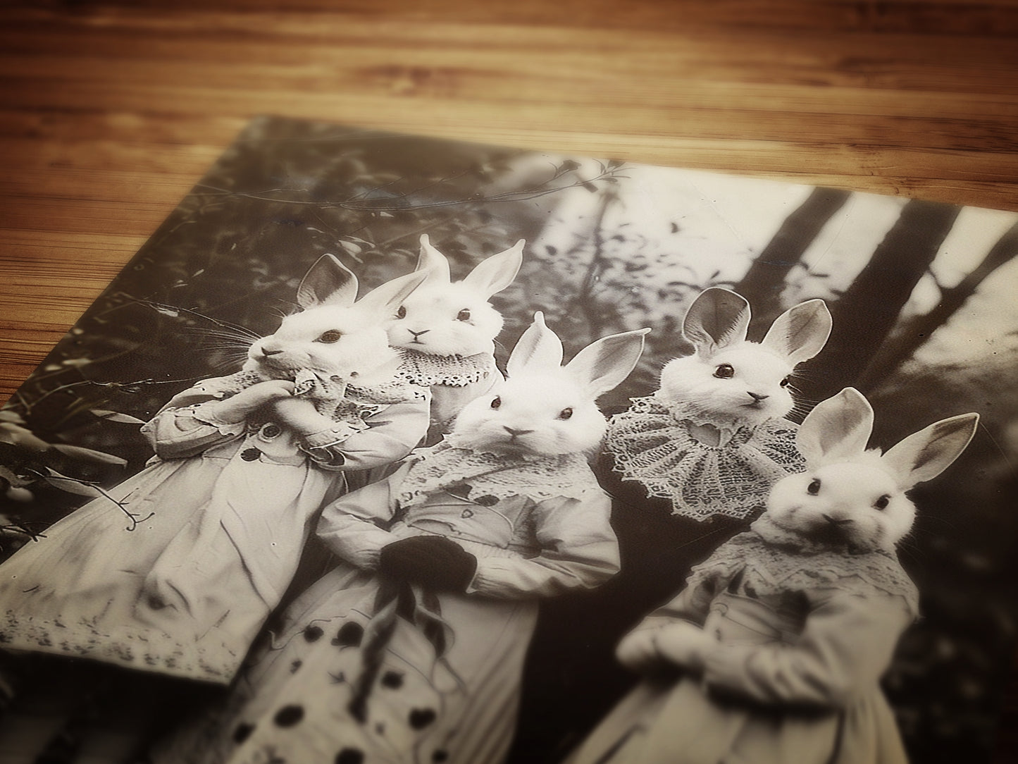 Rabbit Cult in the Forest, Creepy Vintage photography, Art Poster Print, Dark Academia, Dark Witchcraft Occult Poster, Gothic Home Decor