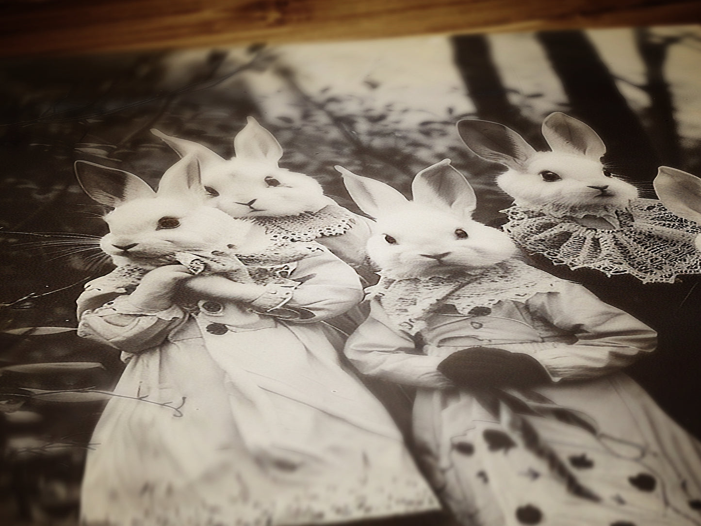 Rabbit Cult in the Forest, Creepy Vintage photography, Art Poster Print, Dark Academia, Dark Witchcraft Occult Poster, Gothic Home Decor