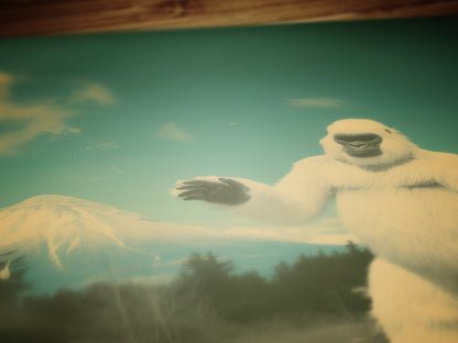 Vintage Yeti Wall Art Retro Snowy Bigfoot Landscape Print