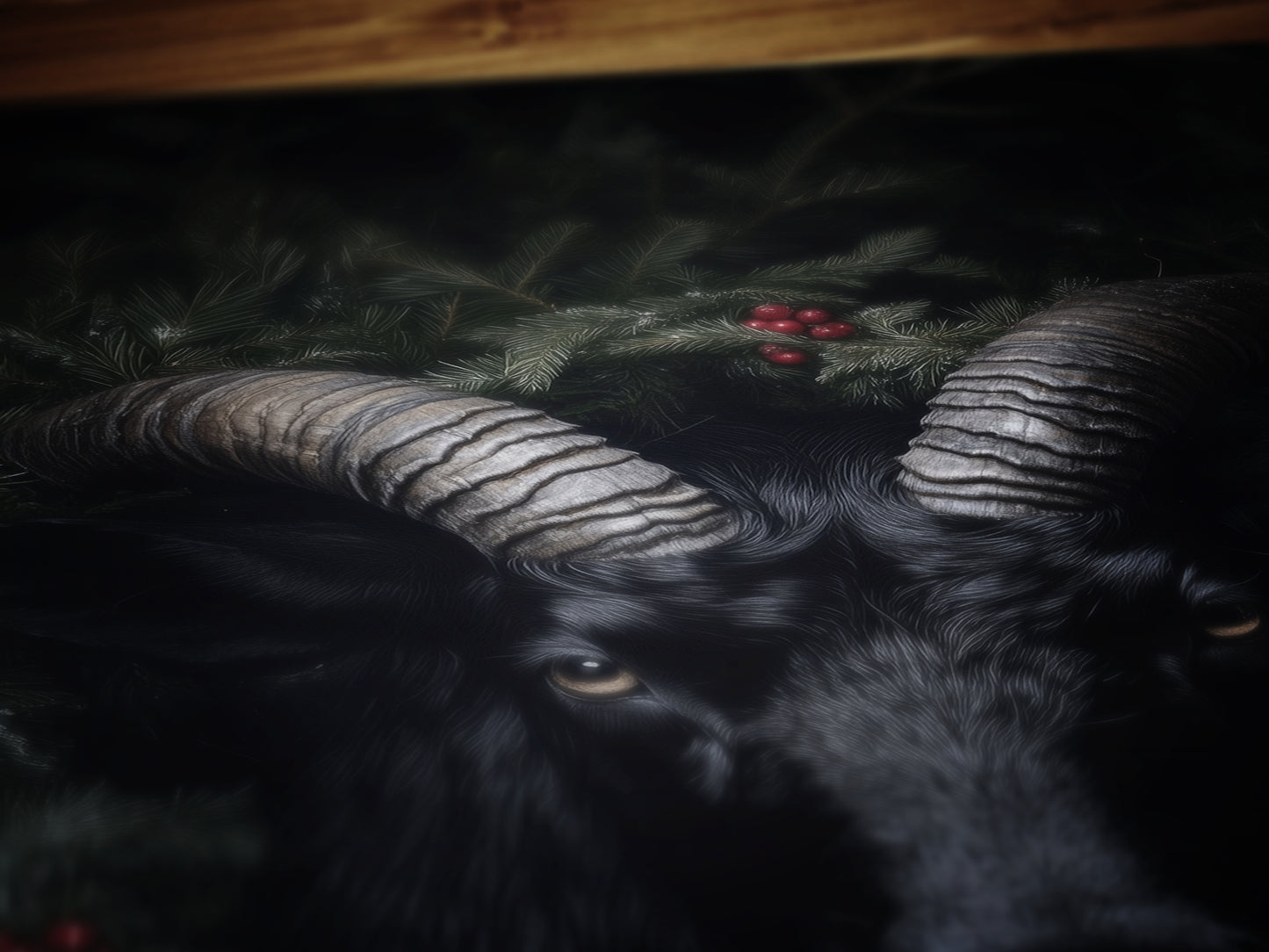 Vintage Dark Christmas Poster - Black Phillip, Krampus Wall Art Decor, Gothic Holiday Artwork, Dark Goth Festive Gift for Horror Fans