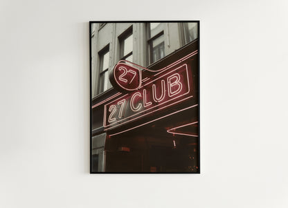 27 Club Neon Sign Wall Art