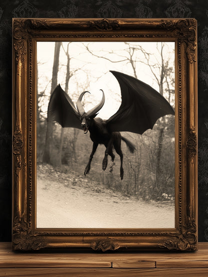 Mythical Jersey Devil Poster Gothic Fantasy Wall Decor