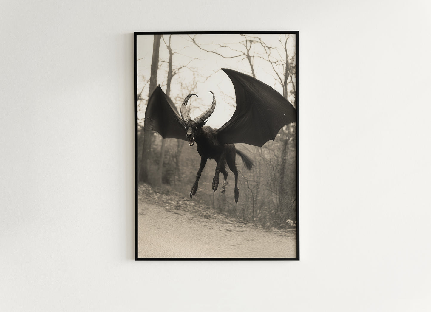 Mythical Jersey Devil Poster Gothic Fantasy Wall Decor