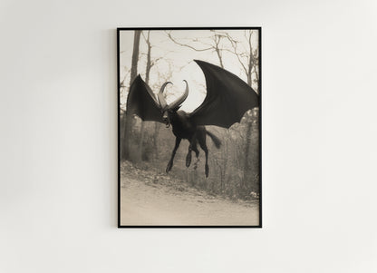 Mythical Jersey Devil Poster Gothic Fantasy Wall Decor