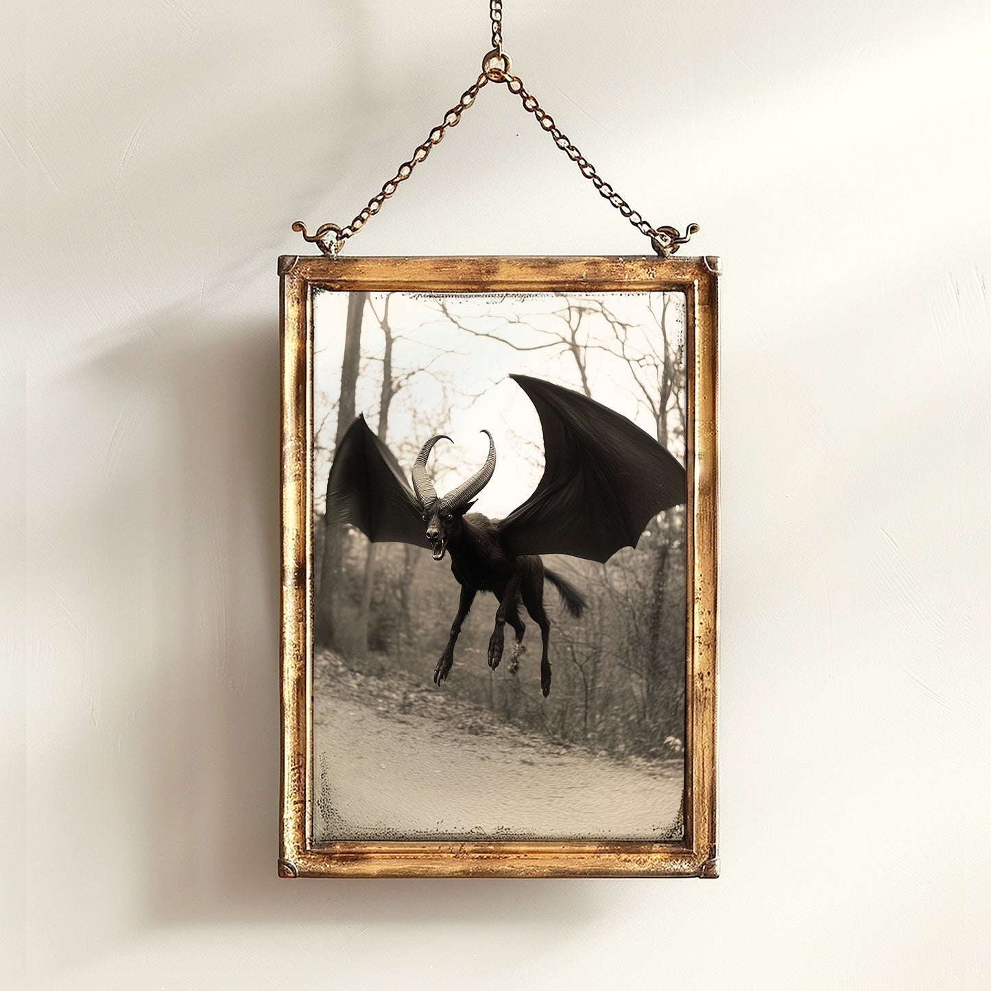 Mythical Jersey Devil Poster Gothic Fantasy Wall Decor