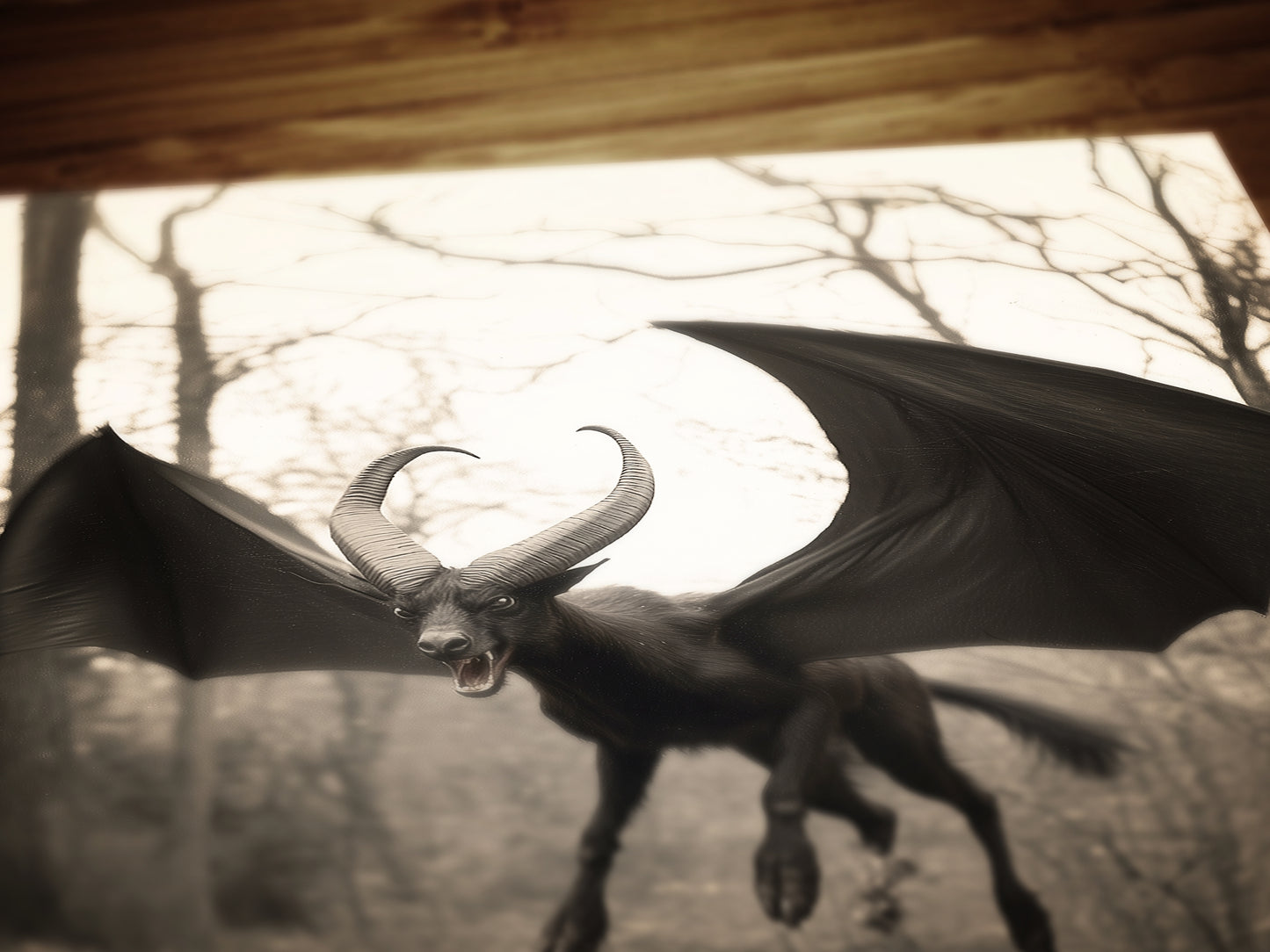 Mythical Jersey Devil Poster Gothic Fantasy Wall Decor