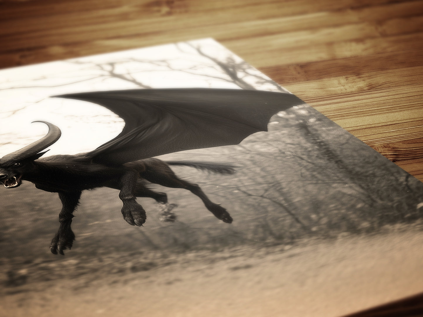 Mythical Jersey Devil Poster Gothic Fantasy Wall Decor