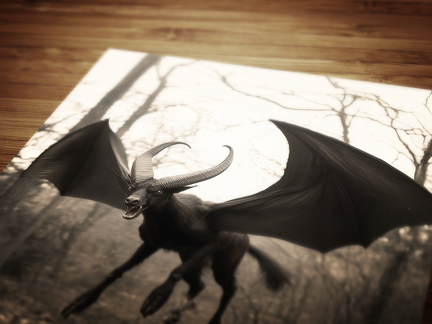 Mythical Jersey Devil Poster Gothic Fantasy Wall Decor