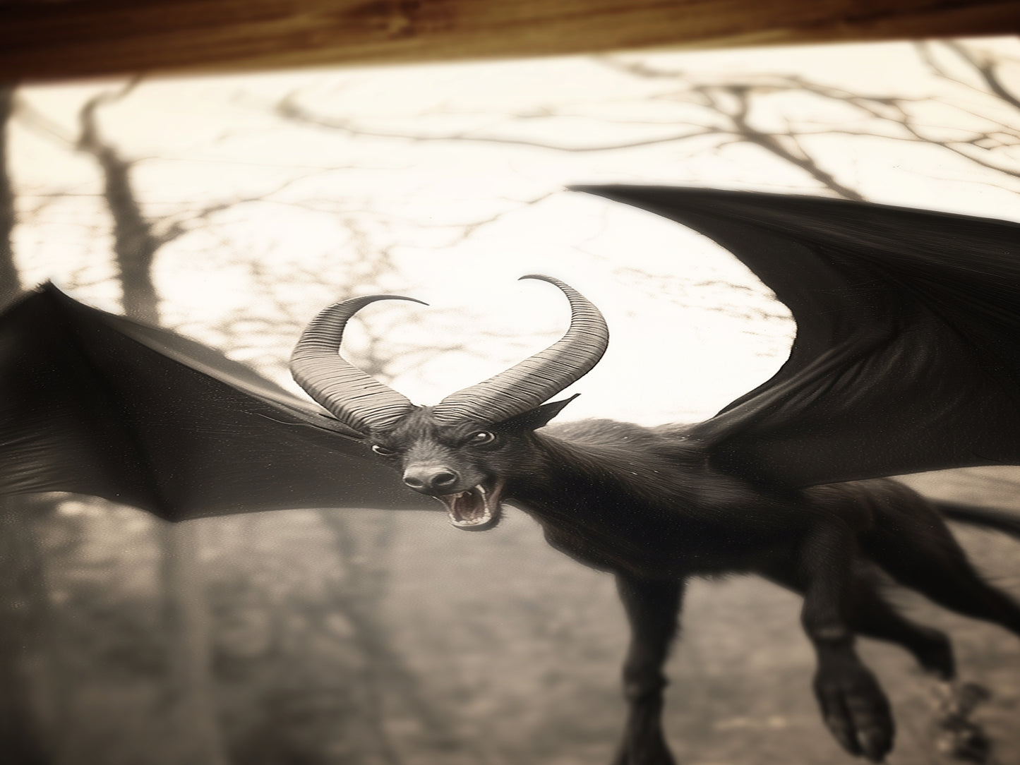 Mythical Jersey Devil Poster Gothic Fantasy Wall Decor