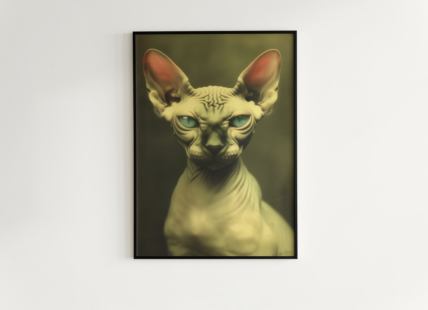 Regal Sphynx Cat Poster, Retro Vintage Inspired Gothic Wall Art, Retro Aesthetic Poster Weird Art & Unique Home Decor, Sphynx Cat Lover Gift