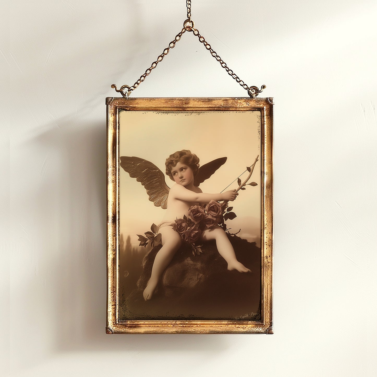 Vintage Victorian Inspired Cherub Cupid, Valentine Days Special Poster, Retro Moody Romantic Wall Art Print Gift, Dark Academia Decor
