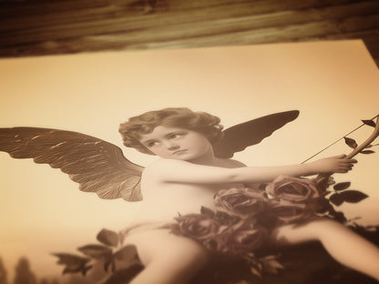 Vintage Victorian Inspired Cherub Cupid, Valentine Days Special Poster, Retro Moody Romantic Wall Art Print Gift, Dark Academia Decor