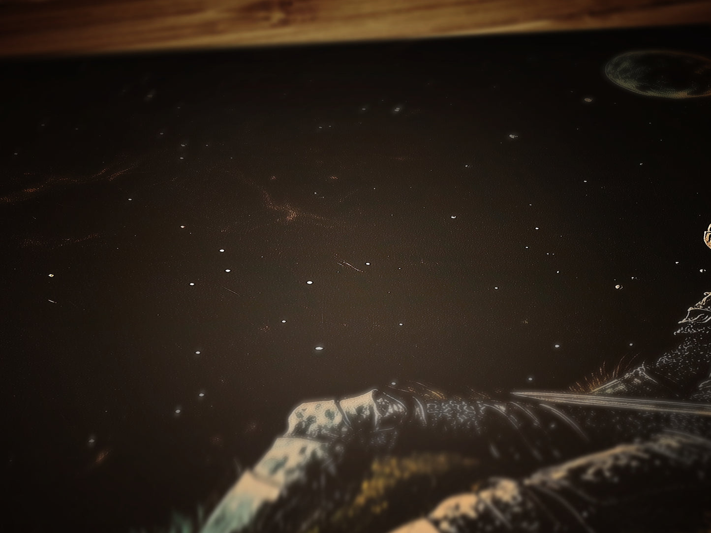 Celestial Knight Art Print – Retro Medieval Goth Fantasy Wall Decor, Dark Gothic Warrior Poster, Cosmic Dreamscape Illustration