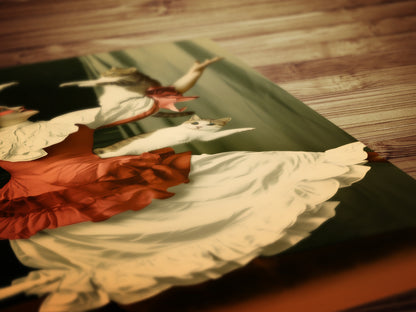 Vintage Dancer Cat Lady Art Poster Photograph, Childless Cat Lady Art Print, Circus Inspired Gothic Decor, Surreal Weird Wall Hanging Print