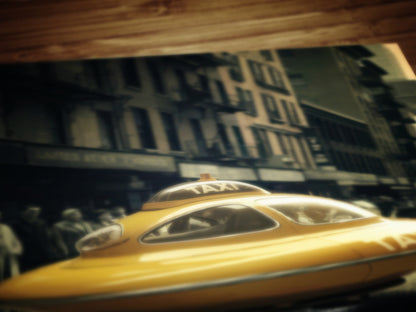 Retro Futuristic Print Vintage Sci-Fi UFO Taxi Wall Art