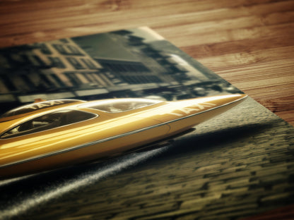 Retro Futuristic Print Vintage Sci-Fi UFO Taxi Wall Art