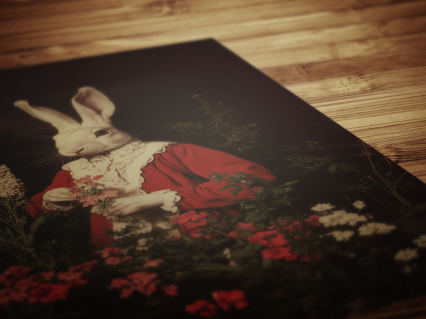 Moon Gazing Hare, Moon Hare Print, Dark Cottagecore, Gothic Victorian Wall Art, Dark Academia, Dark Home Decor