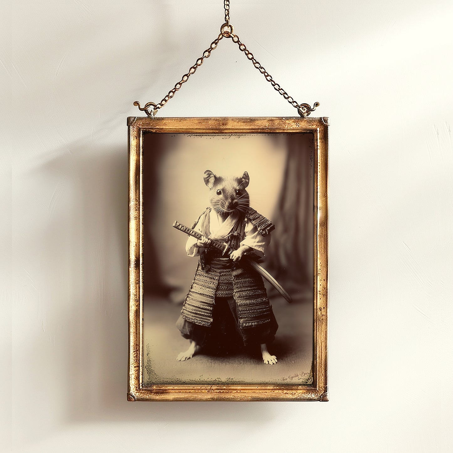 The Last Samurai, Vintage Samurai Rat Photograph, Weird Art Stuff, Retro Dark Academia Decor, Wall Art Printable