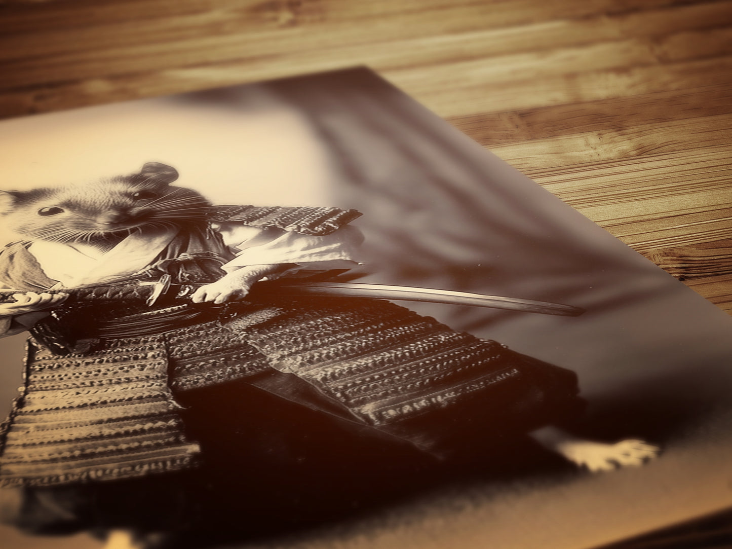 The Last Samurai, Vintage Samurai Rat Photograph, Weird Art Stuff, Retro Dark Academia Decor, Wall Art Printable