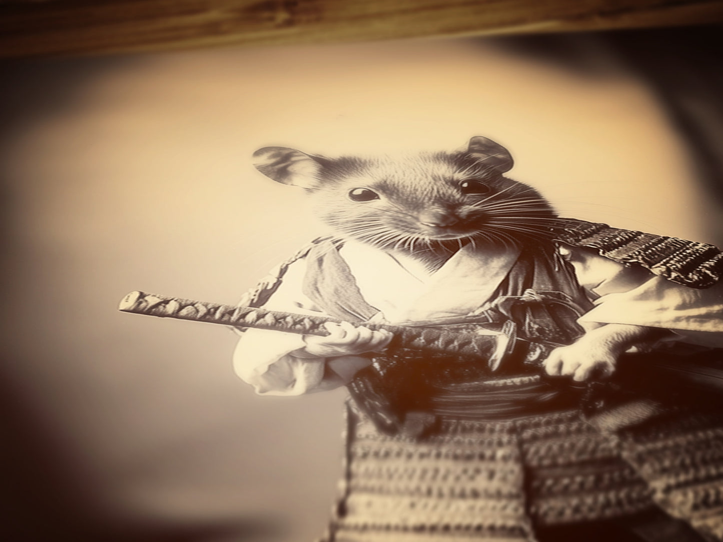 The Last Samurai, Vintage Samurai Rat Photograph, Weird Art Stuff, Retro Dark Academia Decor, Wall Art Printable