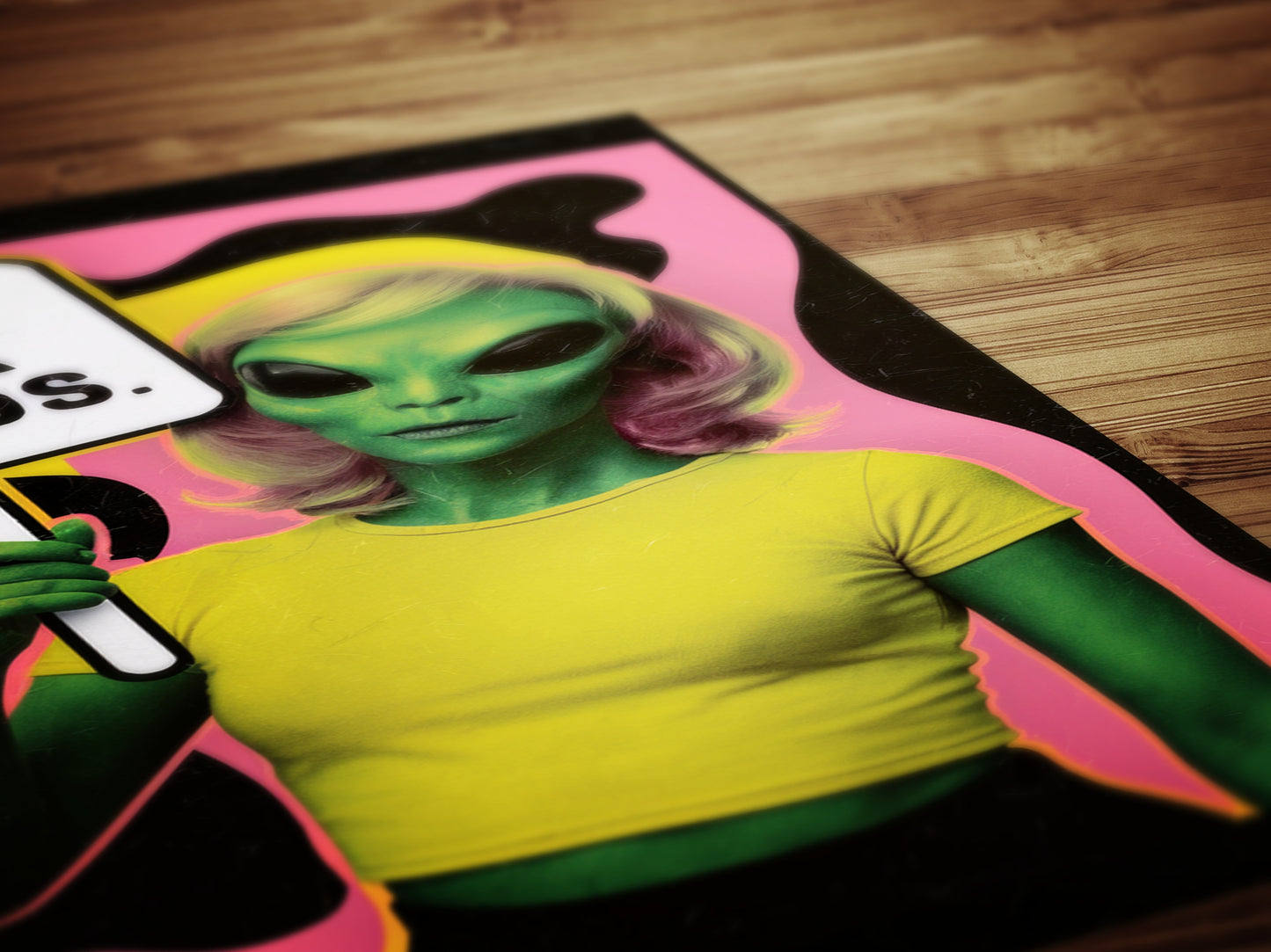 Wash Your Hands, UFO Alien Bathroom Wall Art, Decor Bathroom Art for Kids, Pop Art Print Extraterrestrial, Funny Sci-Fi Weird Art Print