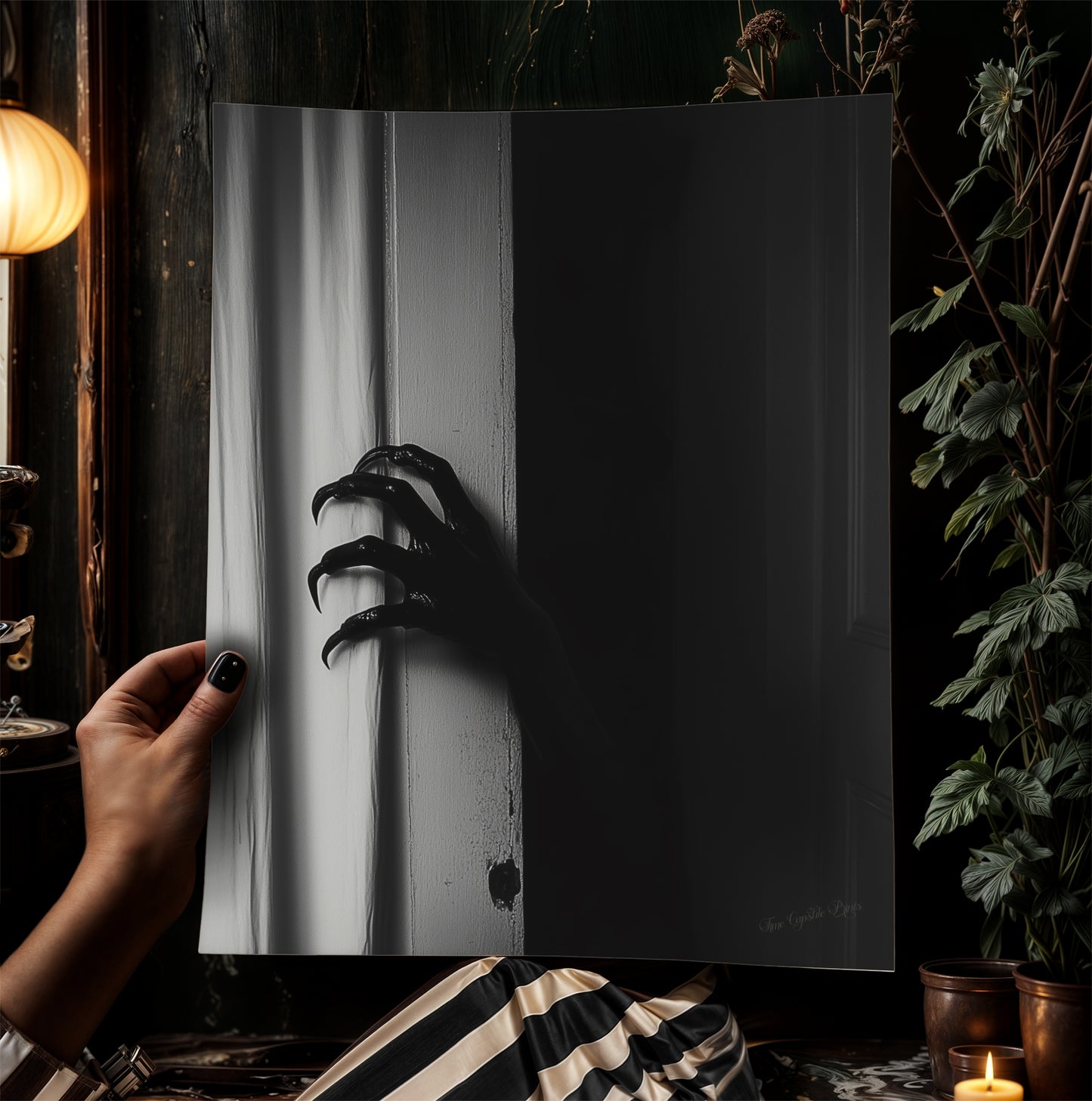 The Haunted Closet, Spooky Hand Crawling In The Dark, Spooky Horror-Themed Wall Decor, Dark Aesthetic Gothic Home Artwork, Weird Art Poster