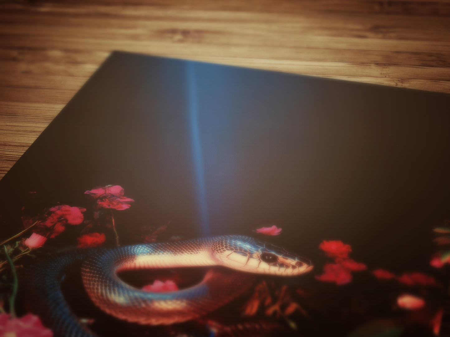 Dark Lush Floral Snake Wall Art Poster, Moody Botanical Wall Art Printable, Gothic Dark Academia Aesthetic Wall Decor